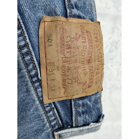 MENS LEVI 501’s BUTTON FLY STRAIGHT LEG JEANS SIZE 29x32 - Picture 4 of 9